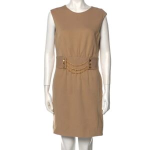 Milly Sleeveless Tan Chain Embellished Dress